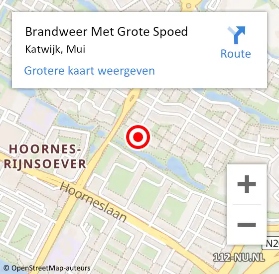 Locatie op kaart van de 112 melding: Brandweer Met Grote Spoed Naar Katwijk, Mui op 28 mei 2024 20:46