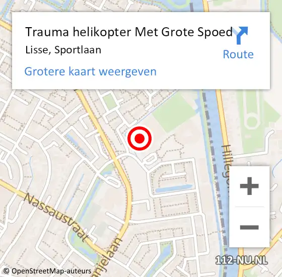 Locatie op kaart van de 112 melding: Trauma helikopter Met Grote Spoed Naar Lisse, Sportlaan op 28 mei 2024 20:51