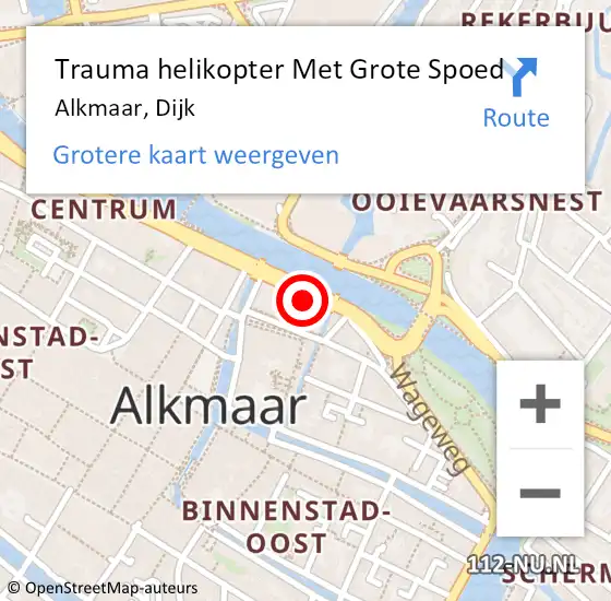 Locatie op kaart van de 112 melding: Trauma helikopter Met Grote Spoed Naar Alkmaar, Dijk op 28 mei 2024 21:07