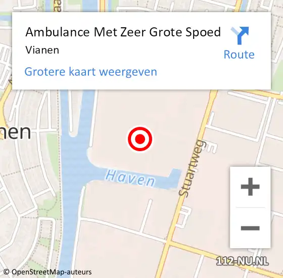 Locatie op kaart van de 112 melding: Ambulance Met Zeer Grote Spoed Naar Vianen op 28 mei 2024 21:43