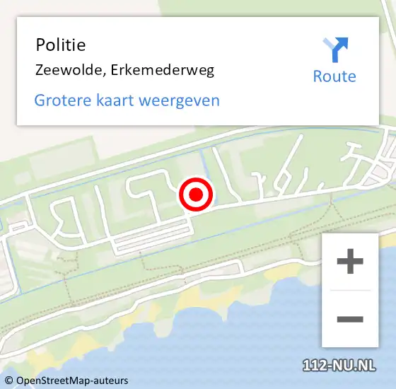 Locatie op kaart van de 112 melding: Politie Zeewolde, Erkemederweg op 28 mei 2024 21:55
