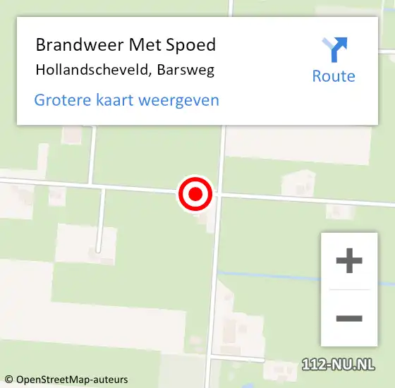 Locatie op kaart van de 112 melding: Brandweer Met Spoed Naar Hollandscheveld, Barsweg op 28 mei 2024 22:27