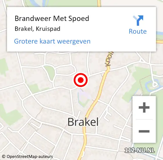 Locatie op kaart van de 112 melding: Brandweer Met Spoed Naar Brakel, Kruispad op 28 mei 2024 23:07