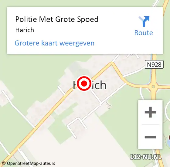 Locatie op kaart van de 112 melding: Politie Met Grote Spoed Naar Harich op 29 mei 2024 01:31