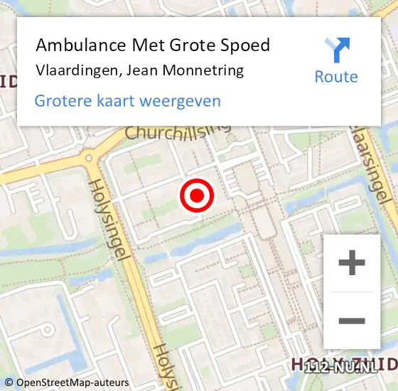 Locatie op kaart van de 112 melding: Ambulance Met Grote Spoed Naar Vlaardingen, Jean Monnetring op 29 mei 2024 01:43