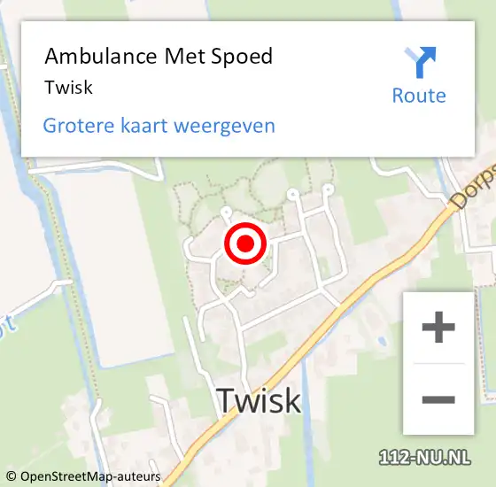 Locatie op kaart van de 112 melding: Ambulance Met Spoed Naar Twisk op 29 mei 2024 02:01
