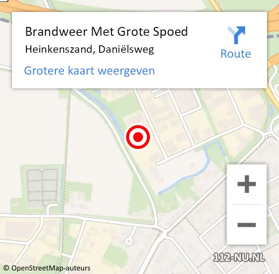 Locatie op kaart van de 112 melding: Brandweer Met Grote Spoed Naar Heinkenszand, Daniëlsweg op 29 mei 2024 02:20