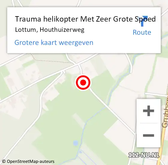 Locatie op kaart van de 112 melding: Trauma helikopter Met Zeer Grote Spoed Naar Lottum, Houthuizerweg op 29 mei 2024 07:36