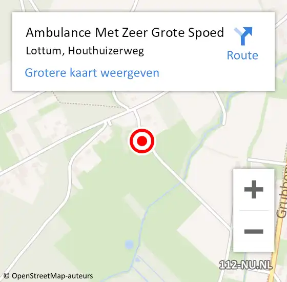 Locatie op kaart van de 112 melding: Ambulance Met Zeer Grote Spoed Naar Lottum, Houthuizerweg op 29 mei 2024 07:37