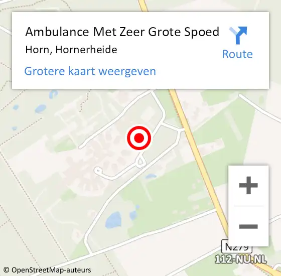 Locatie op kaart van de 112 melding: Ambulance Met Zeer Grote Spoed Naar Horn, Hornerheide op 29 mei 2024 07:37