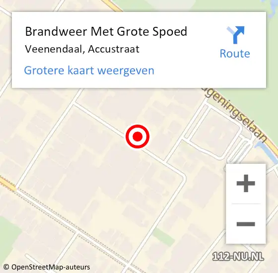 Locatie op kaart van de 112 melding: Brandweer Met Grote Spoed Naar Veenendaal, Accustraat op 29 mei 2024 08:07