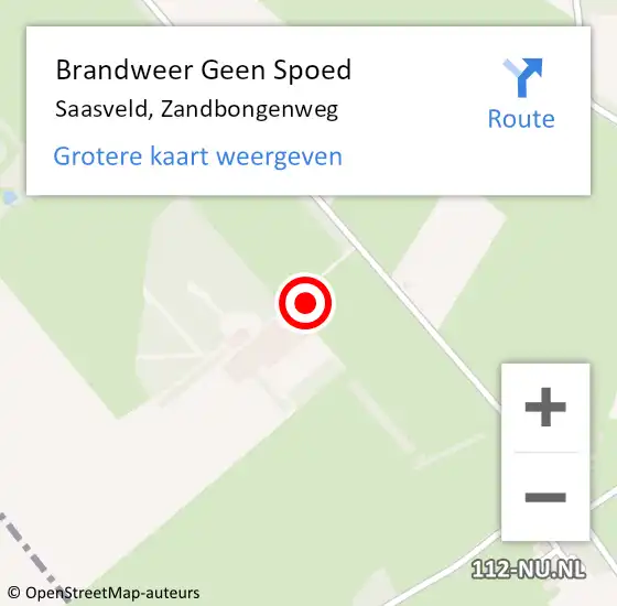 Locatie op kaart van de 112 melding: Brandweer Geen Spoed Naar Saasveld, Zandbongenweg op 29 mei 2024 08:25