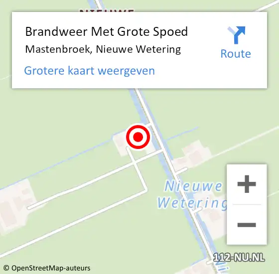 Locatie op kaart van de 112 melding: Brandweer Met Grote Spoed Naar Mastenbroek, Nieuwe Wetering op 29 mei 2024 08:41