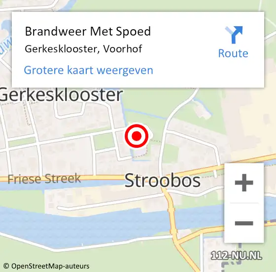 Locatie op kaart van de 112 melding: Brandweer Met Spoed Naar Gerkesklooster, Voorhof op 29 mei 2024 08:55