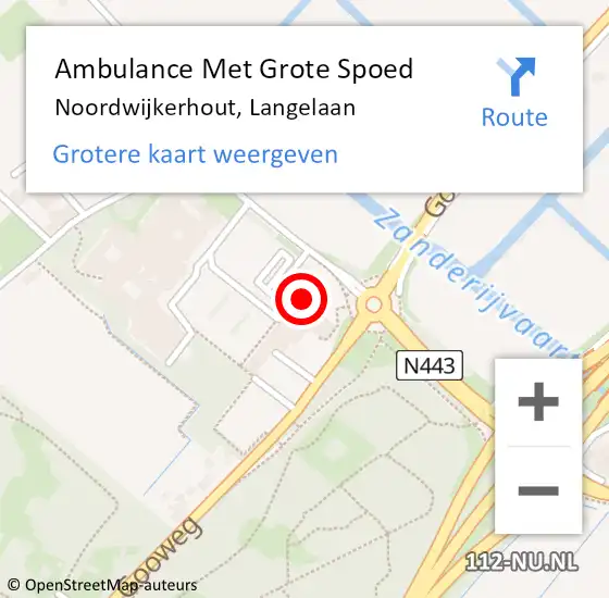 Locatie op kaart van de 112 melding: Ambulance Met Grote Spoed Naar Noordwijkerhout, Langelaan op 29 mei 2024 08:58