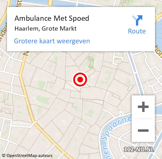 Locatie op kaart van de 112 melding: Ambulance Met Spoed Naar Haarlem, Grote Markt op 29 mei 2024 09:07