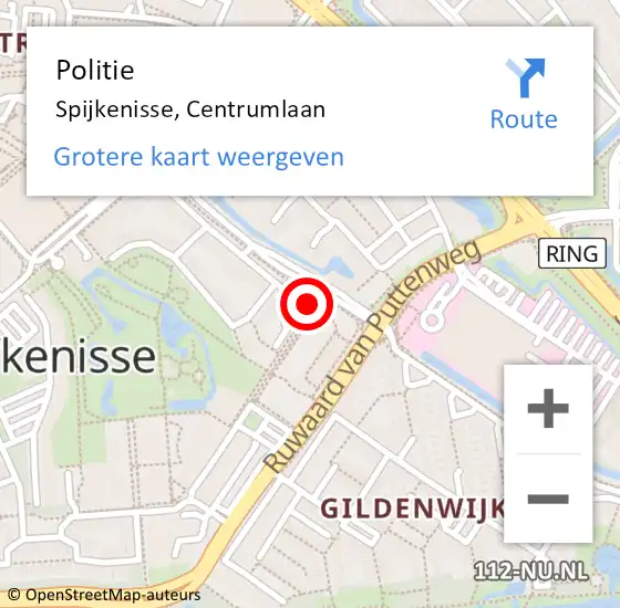 Locatie op kaart van de 112 melding: Politie Spijkenisse, Centrumlaan op 29 mei 2024 09:29