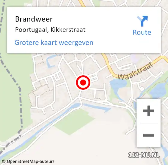 Locatie op kaart van de 112 melding: Brandweer Poortugaal, Kikkerstraat op 29 mei 2024 09:43