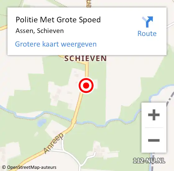 Locatie op kaart van de 112 melding: Politie Met Grote Spoed Naar Assen, Schieven op 29 mei 2024 09:47