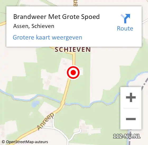 Locatie op kaart van de 112 melding: Brandweer Met Grote Spoed Naar Assen, Schieven op 29 mei 2024 09:47