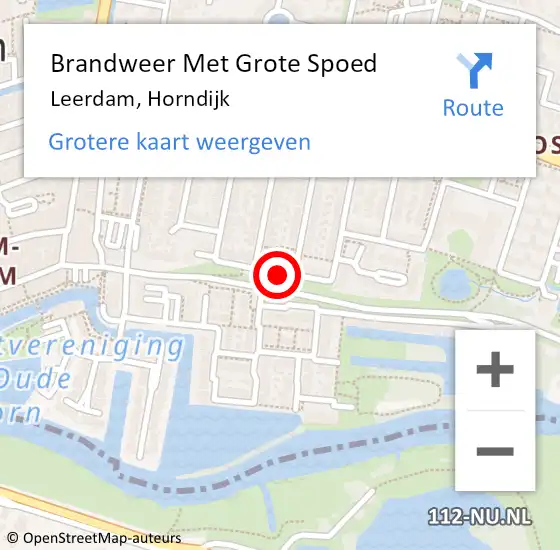 Locatie op kaart van de 112 melding: Brandweer Met Grote Spoed Naar Leerdam, Horndijk op 29 mei 2024 09:56