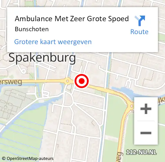 Locatie op kaart van de 112 melding: Ambulance Met Zeer Grote Spoed Naar Bunschoten-Spakenburg op 29 mei 2024 09:57