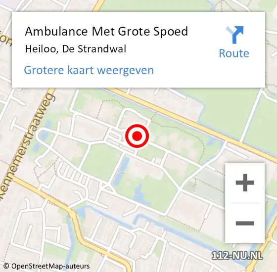 Locatie op kaart van de 112 melding: Ambulance Met Grote Spoed Naar Heiloo, De Strandwal op 29 mei 2024 10:09