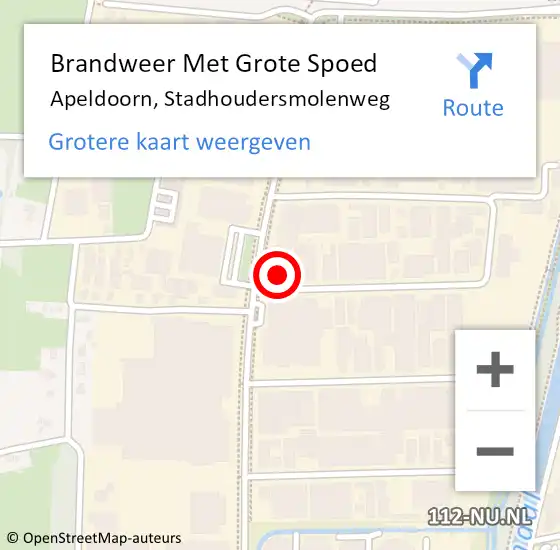 Locatie op kaart van de 112 melding: Brandweer Met Grote Spoed Naar Apeldoorn, Stadhoudersmolenweg op 29 mei 2024 10:28