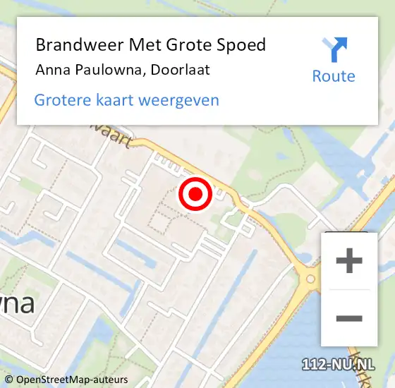 Locatie op kaart van de 112 melding: Brandweer Met Grote Spoed Naar Anna Paulowna, Doorlaat op 29 mei 2024 10:37