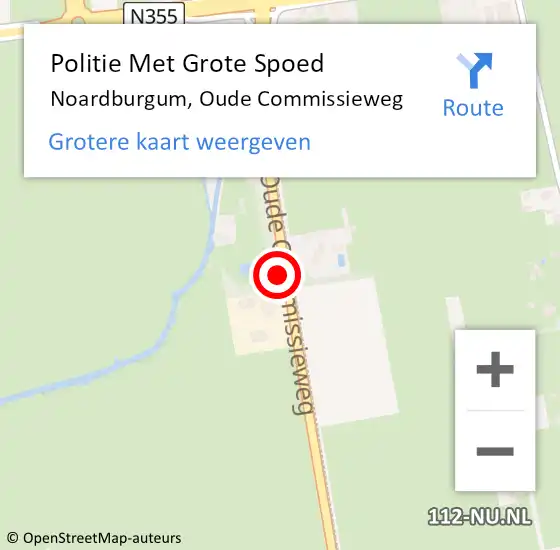 Locatie op kaart van de 112 melding: Politie Met Grote Spoed Naar Noardburgum, Oude Commissieweg op 29 mei 2024 10:42