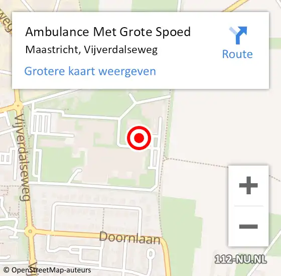 Locatie op kaart van de 112 melding: Ambulance Met Grote Spoed Naar Maastricht, Vijverdalseweg op 29 mei 2024 10:55