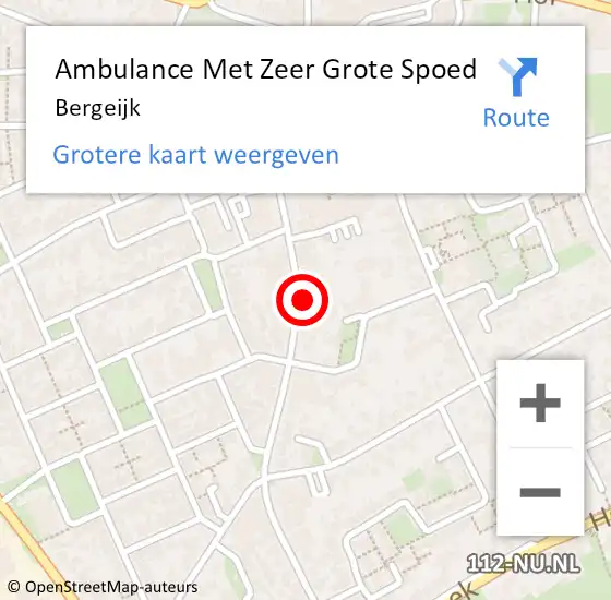 Locatie op kaart van de 112 melding: Ambulance Met Zeer Grote Spoed Naar Bergeijk op 29 mei 2024 11:16