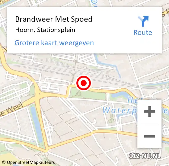 Locatie op kaart van de 112 melding: Brandweer Met Spoed Naar Hoorn, Stationsplein op 29 mei 2024 11:57