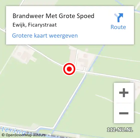 Locatie op kaart van de 112 melding: Brandweer Met Grote Spoed Naar Ewijk, Ficarystraat op 7 oktober 2014 15:17