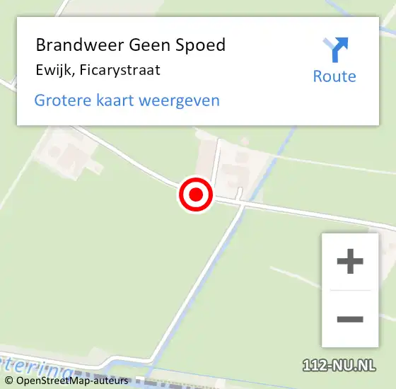 Locatie op kaart van de 112 melding: Brandweer Geen Spoed Naar Ewijk, Ficarystraat op 7 oktober 2014 15:18