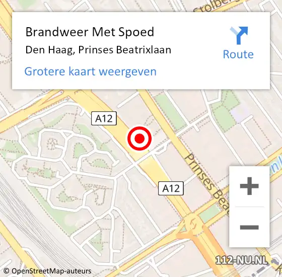 Locatie op kaart van de 112 melding: Brandweer Met Spoed Naar Den Haag, Prinses Beatrixlaan op 29 mei 2024 12:32