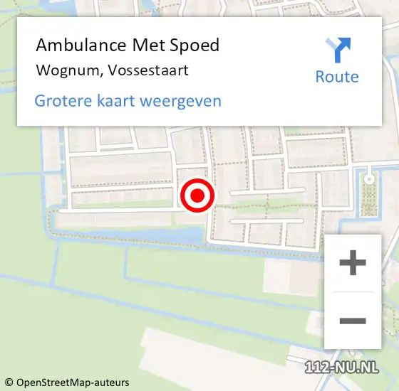 Locatie op kaart van de 112 melding: Ambulance Met Spoed Naar Wognum, Vossestaart op 29 mei 2024 12:42