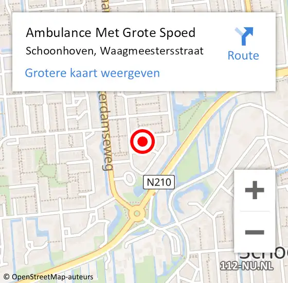 Locatie op kaart van de 112 melding: Ambulance Met Grote Spoed Naar Schoonhoven, Waagmeestersstraat op 29 mei 2024 12:44