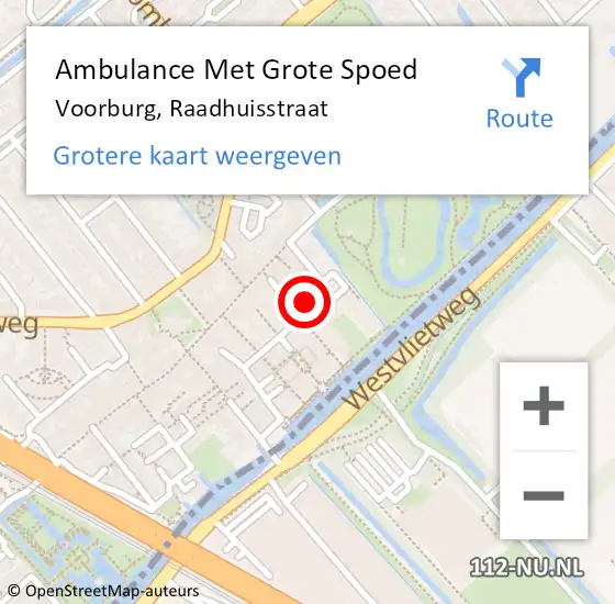 Locatie op kaart van de 112 melding: Ambulance Met Grote Spoed Naar Voorburg, Raadhuisstraat op 29 mei 2024 12:53