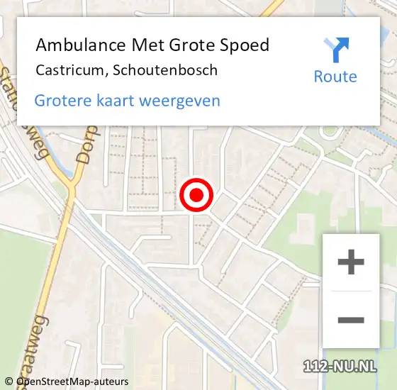 Locatie op kaart van de 112 melding: Ambulance Met Grote Spoed Naar Castricum, Schoutenbosch op 29 mei 2024 13:33