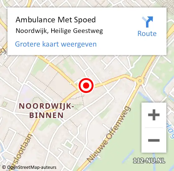 Locatie op kaart van de 112 melding: Ambulance Met Spoed Naar Noordwijk, Heilige Geestweg op 29 mei 2024 13:52