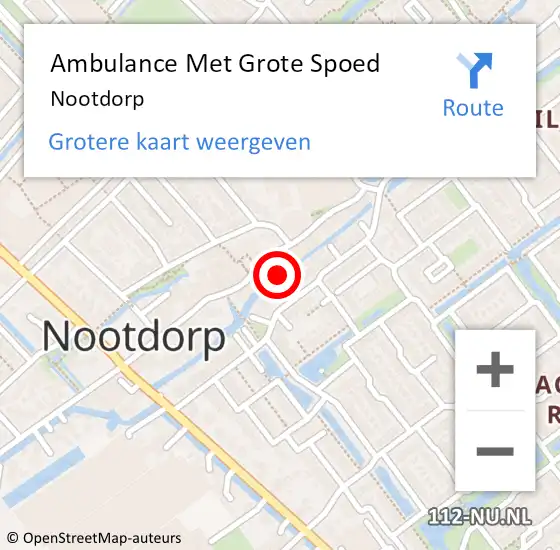 Locatie op kaart van de 112 melding: Ambulance Met Grote Spoed Naar Nootdorp op 29 mei 2024 14:12