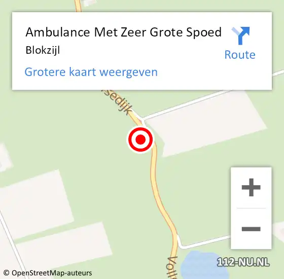 Locatie op kaart van de 112 melding: Ambulance Met Zeer Grote Spoed Naar Blokzijl op 29 mei 2024 14:51