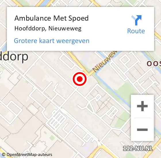 Locatie op kaart van de 112 melding: Ambulance Met Spoed Naar Hoofddorp, Nieuweweg op 29 mei 2024 14:52