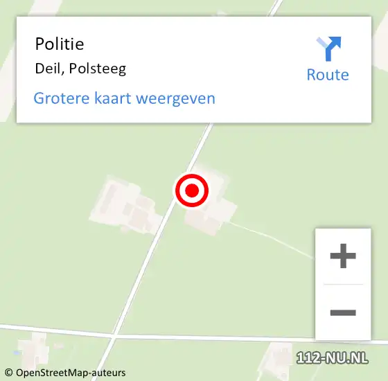 Locatie op kaart van de 112 melding: Politie Deil, Polsteeg op 29 mei 2024 14:56