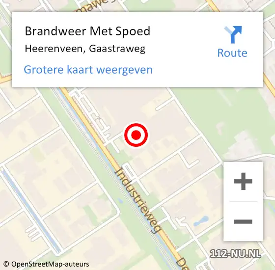 Locatie op kaart van de 112 melding: Brandweer Met Spoed Naar Heerenveen, Gaastraweg op 29 mei 2024 15:17