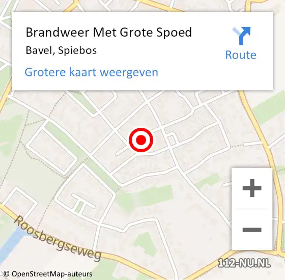 Locatie op kaart van de 112 melding: Brandweer Met Grote Spoed Naar Bavel, Spiebos op 29 mei 2024 15:30