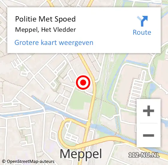 Locatie op kaart van de 112 melding: Politie Met Spoed Naar Meppel, Het Vledder op 29 mei 2024 15:33