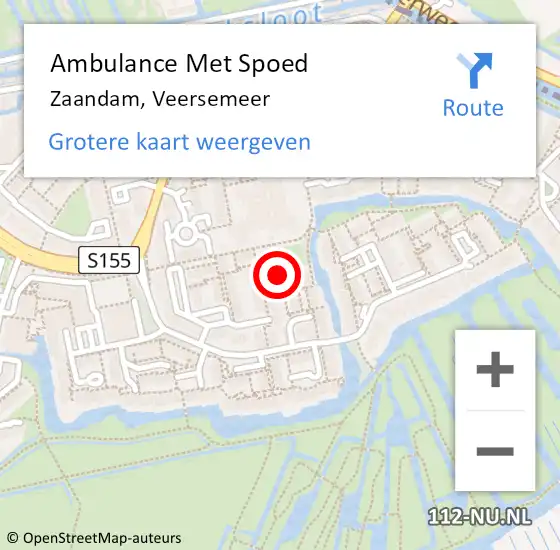 Locatie op kaart van de 112 melding: Ambulance Met Spoed Naar Zaandam, Veersemeer op 29 mei 2024 15:36