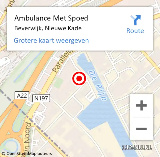 Locatie op kaart van de 112 melding: Ambulance Met Spoed Naar Beverwijk, Nieuwe Kade op 29 mei 2024 15:37